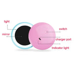 OneFire 1W 10 LEDs Multi-function Rechargeable Donut Shaped Makeup Mirror LED Desk Lamp Night Light, DC 5V, 1W Pink