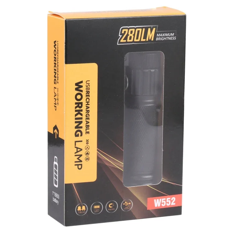 W552 Lampe de travail d'urgence portable et pliable rechargeable par USB 280LM, Taille: 13,5 x 3,8 cm, W552
