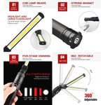 W552 Lampe de travail d'urgence portable et pliable rechargeable par USB 280LM, Taille: 13,5 x 3,8 cm, W552