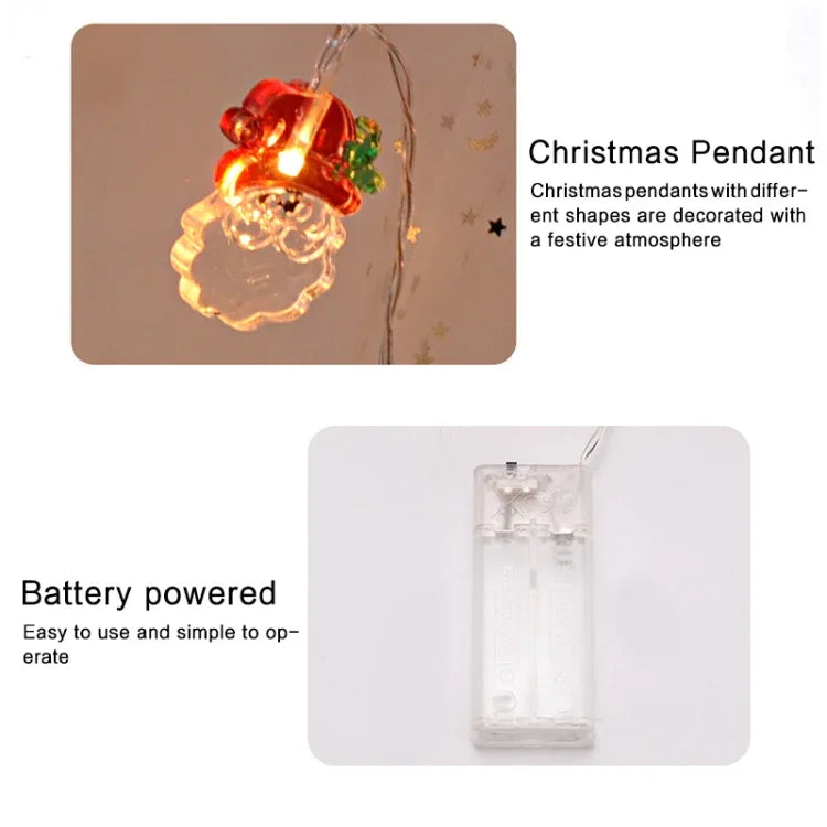 Guirlande lumineuse décorative LED 1,5m 10 lumières pour sapin de Noël, sapin de Noël