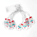 Guirlande lumineuse décorative LED 1,5m 10 lumières bonhomme de neige de Noël, bonhomme de neige de Noël