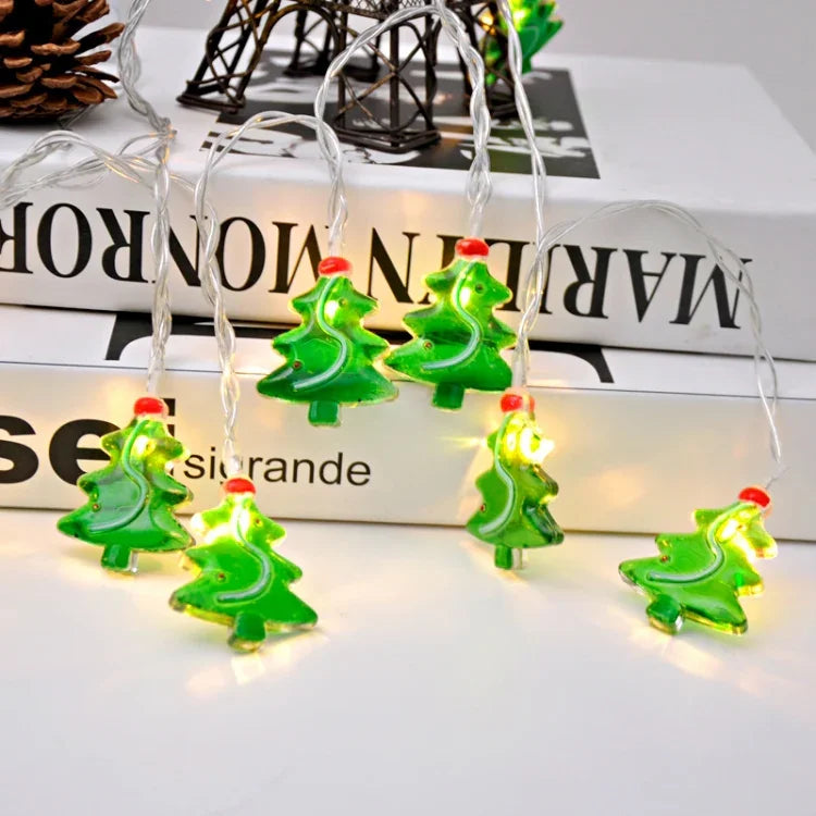 Guirlande lumineuse décorative LED 1,5m 10 lumières bonhomme de neige de Noël, bonhomme de neige de Noël