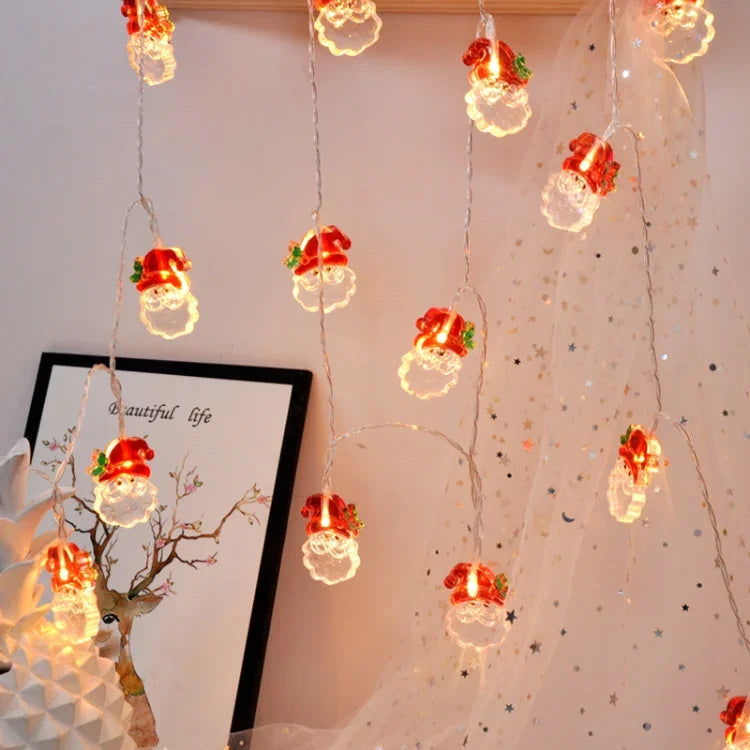 Guirlande lumineuse décorative LED 1,5m 10 lumières bonhomme de neige de Noël, bonhomme de neige de Noël