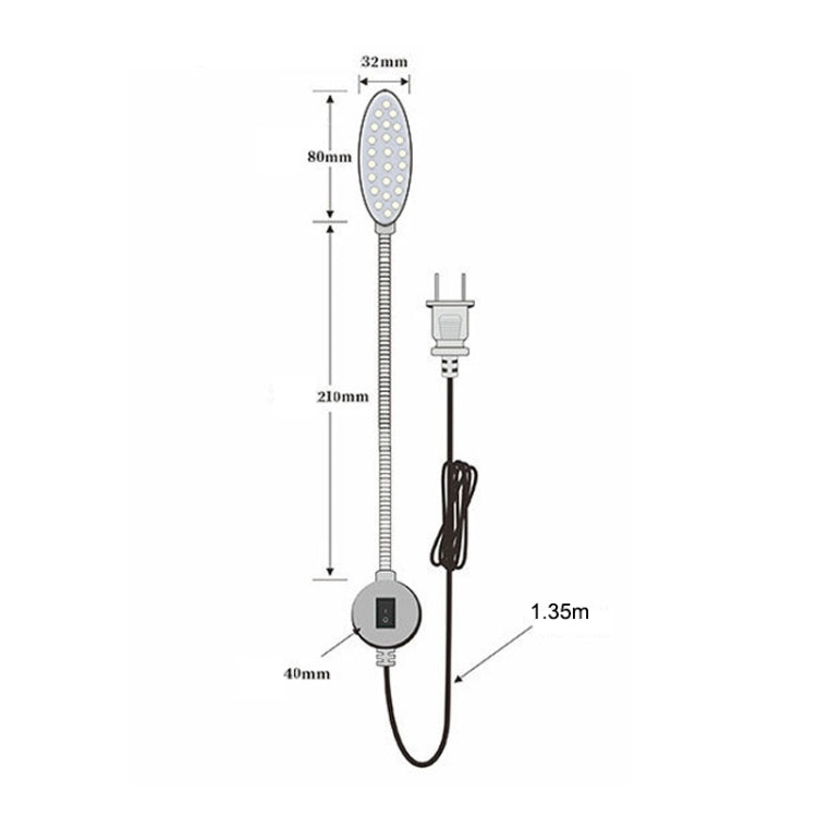 Lampe de machine à coudre LED dimmable à aimant, lampe de travail économie d'énergie 22 perles, 22 perles