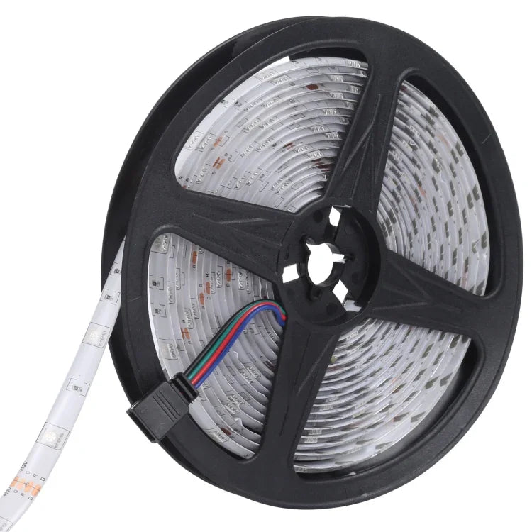 Ruban lumineux Bluetooth RGB 5m 150 LED SMD 5050 IP65 avec télécommande 24 touches, prise EU, 5m 150 LED IP65