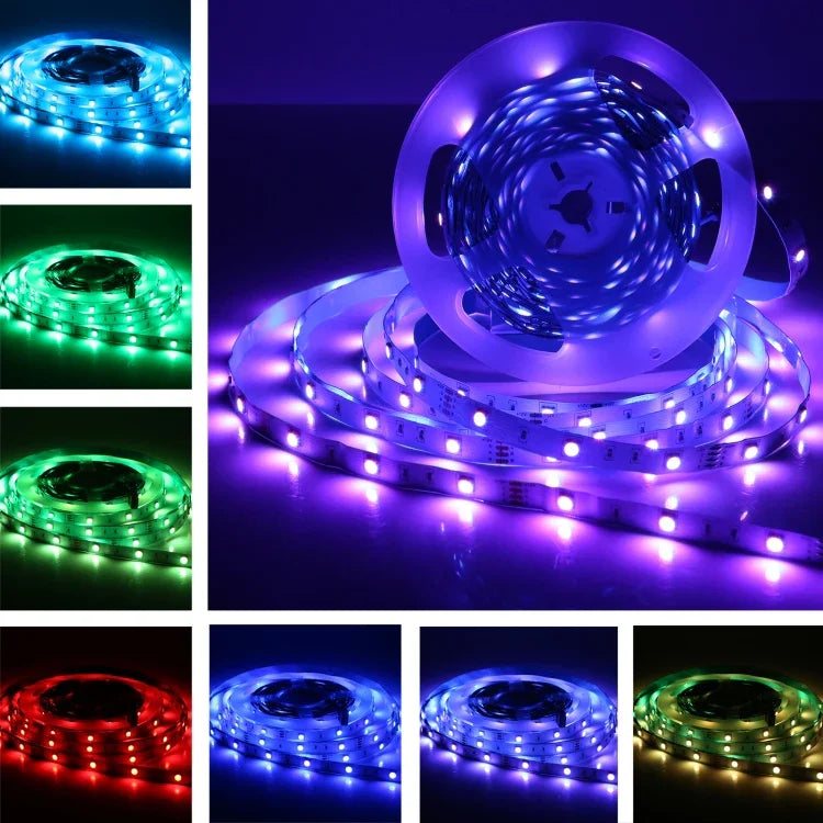 Ruban lumineux RGB 20m 600 LED SMD 5050 IP44 étanche avec télécommande Bluetooth 24 touches + musique, prise EU, 20m 600 LED IP44