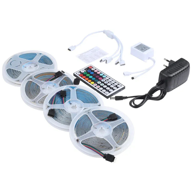 Ruban lumineux RGB 20m 1200 LED SMD 2835 IP65 étanche avec télécommande 44 touches, prise EU, 20m 1200 LED IP65