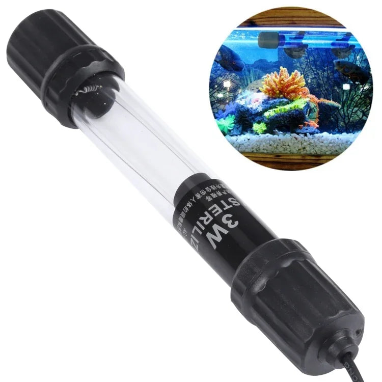 UV-003 Lampe germicide UV 3W pour désinfection d'aquarium, prise EU, 3W
