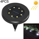 4 PCS Lampe solaire enterrée étanche IP65 8 LED pour jardin, villa, pelouse, projecteur décoratif
