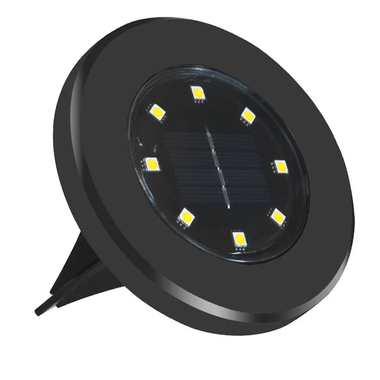 4 PCS Lampe solaire enterrée étanche IP65 8 LED pour jardin, villa, pelouse, projecteur décoratif