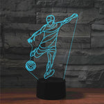 Lampe de table LED 3D colorée en forme de ballon de football, version USB et piles, version USB et piles