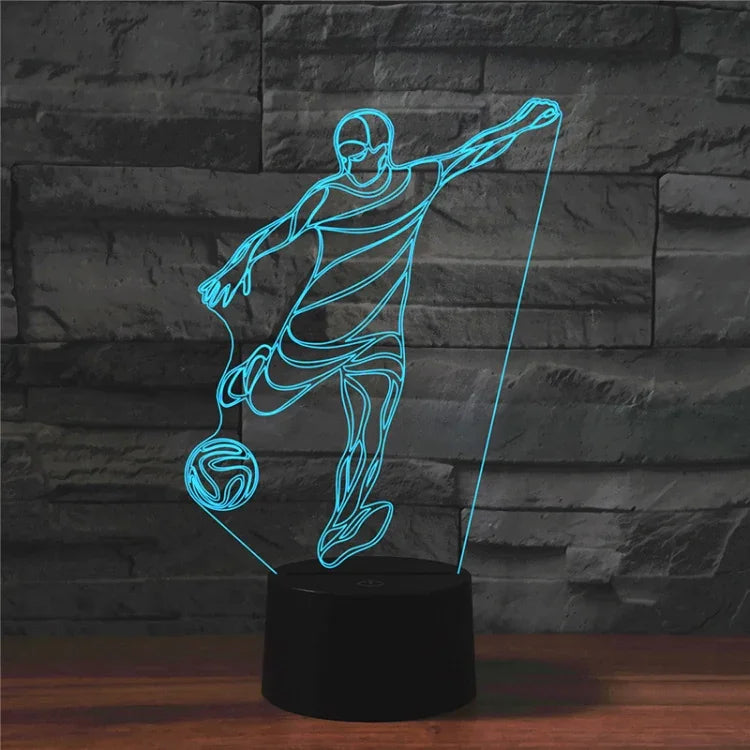 Lampe de table LED 3D colorée en forme de ballon de football, version USB et piles, version USB et piles