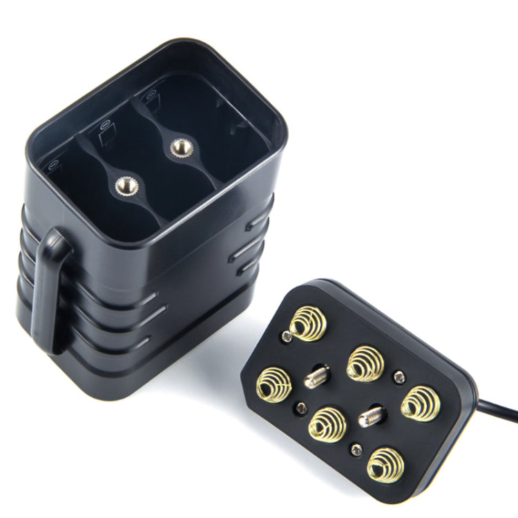 Boîtier d'alimentation mobile multifonction pour 6 batteries 18650 avec tête ronde 8,4 V et double sortie de tension USB 5 V sans batterie, 8,4 V