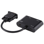Adaptateur convertisseur 2 en 1 VGA vers HDMI + VGA 15 broches HDTV avec audio