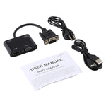 Adaptateur convertisseur 2 en 1 VGA vers HDMI + VGA 15 broches HDTV avec audio