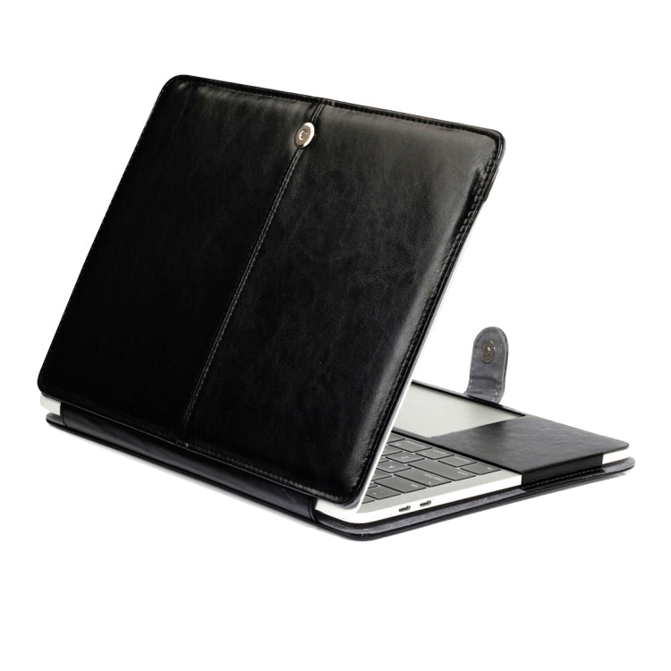 Pour le MacBook Pro 15,4 pouces A1707 (2016) : étui en cuir à rabat horizontal, texture Crazy Horse