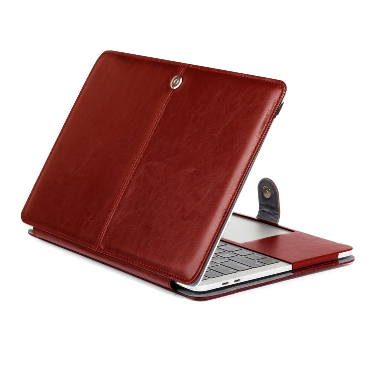 Pour le MacBook Pro 15,4 pouces A1707 (2016) : étui en cuir à rabat horizontal, texture Crazy Horse