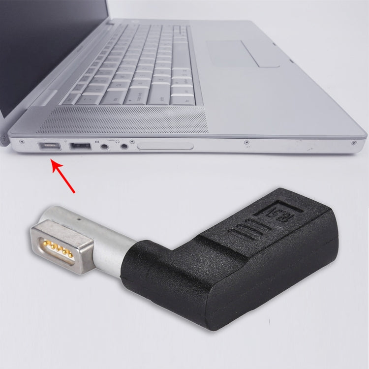 Adaptateur de charge USB-C / Type-C (femelle) vers MagSafe 1 (mâle en L) à 5 broches, Type-C vers MagSafe 1