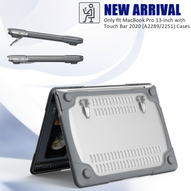 Pour MacBook Pro 13 pouces 2022 et étui de protection pour ordinateur portable PC + TPU bicolore A2289 / A2251 / A2338 2020