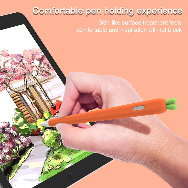 LOVE MEI Pour Apple Pencil 2 Étui de protection en silicone en forme de carotte pour stylet, Pour Apple Pencil 2