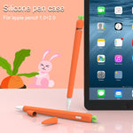 LOVE MEI Pour Apple Pencil 2 Étui de protection en silicone en forme de carotte pour stylet, Pour Apple Pencil 2