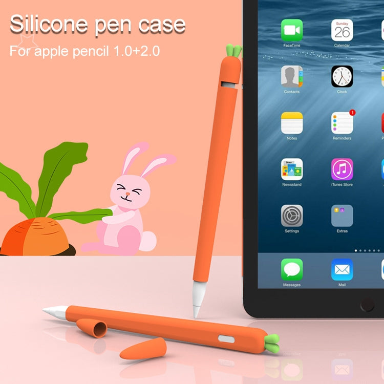 LOVE MEI Pour Apple Pencil 2 Étui de protection en silicone en forme de carotte pour stylet, Pour Apple Pencil 2