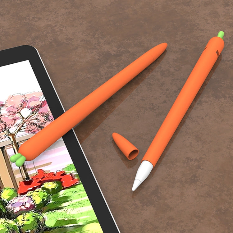 LOVE MEI Pour Apple Pencil 2 Étui de protection en silicone en forme de carotte pour stylet, Pour Apple Pencil 2