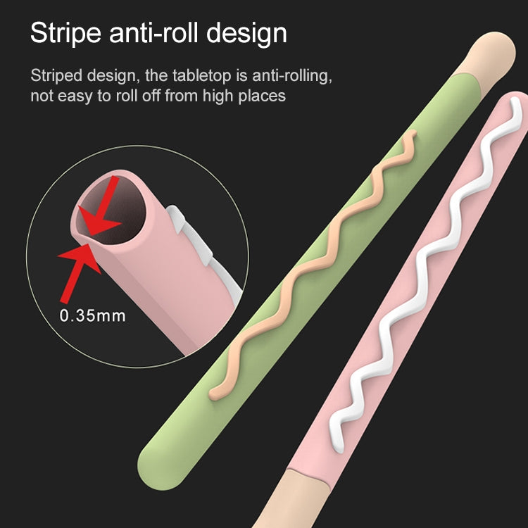 LOVE MEI Pour Apple Pencil 2 Étui de protection en silicone à rayures, Pour Apple Pencil 2