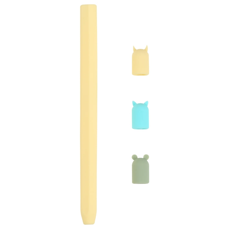 Stylet 4 en 1 avec étui de protection en silicone motif animaux de dessin animé pour Apple Pencil 2, Pour Apple Pencil 2