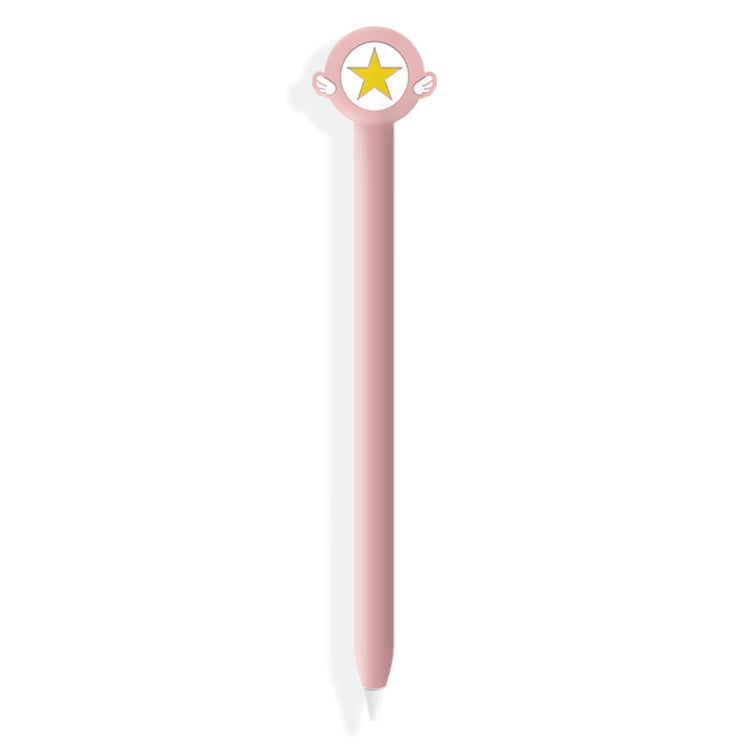 Jolie Coque de Protection en Silicone Dessin Animé pour Apple Pencil 1 (Étoile à Cinq Branches Rose), Pour Apple Pencil 1