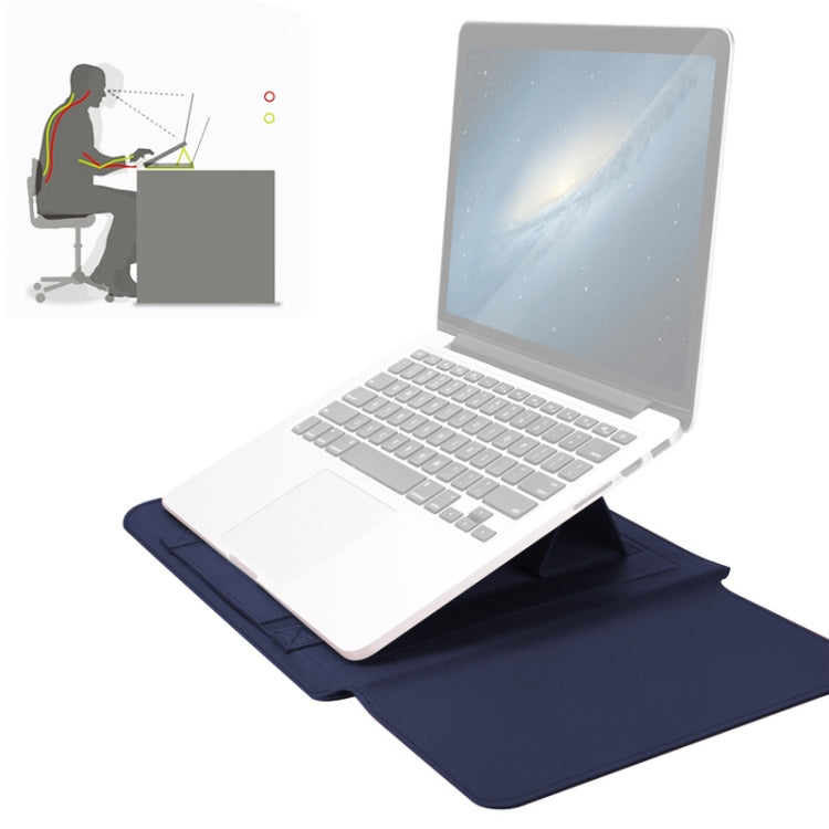 Sacoche universelle étanche en cuir PU 4 en 1 pour ordinateur portable avec poignée, support, porte-stylo + 2 enrouleurs + sac pour souris + sac pour chargeur pour ordinateurs 13 / 14 pouces, 13 / 14 pouces