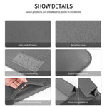 Sacoche universelle étanche en cuir PU 4 en 1 pour ordinateur portable avec poignée, support, porte-stylo + 2 enrouleurs + sac pour souris + sac pour chargeur pour ordinateurs 13 / 14 pouces, 13 / 14 pouces