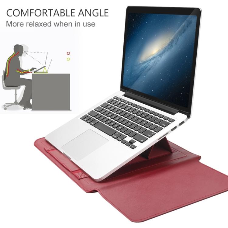 Sacoche universelle imperméable en cuir PU 4 en 1 pour ordinateur portable avec poignée, support et porte-stylo + 2 enrouleurs + sac pour souris + sac pour chargeur pour ordinateurs portables 15 pouces, 15 pouces