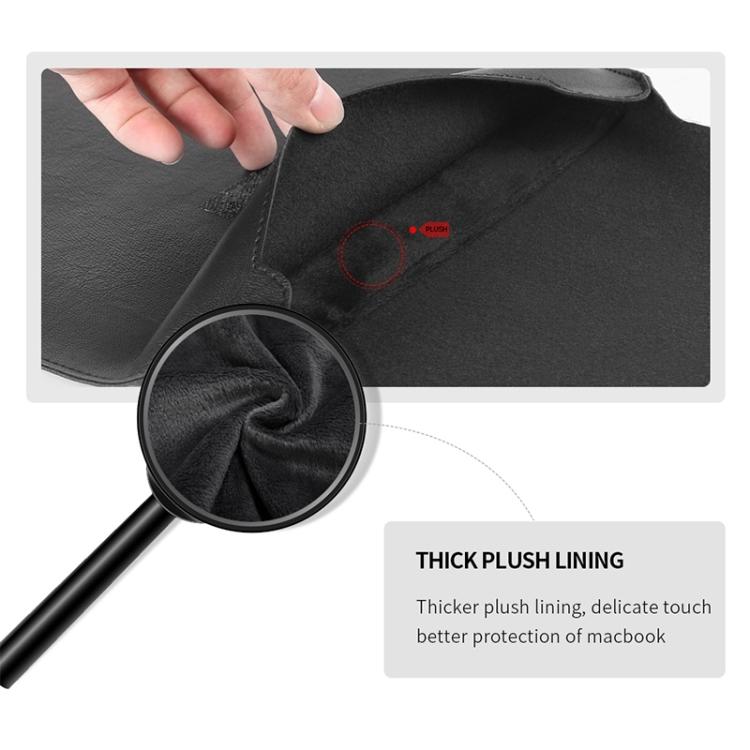 Sacoche universelle imperméable en cuir PU 4 en 1 pour ordinateur portable avec poignée, support et porte-stylo + 2 enrouleurs + sac pour souris + sac pour chargeur pour ordinateurs portables 15 pouces, 15 pouces