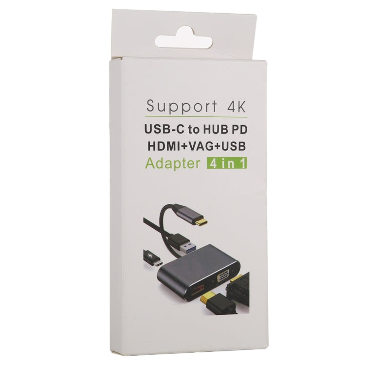 Adaptateur multifonction 4 en 1 USB / Type-C vers HDMI 4K + VGA + USB 3.0