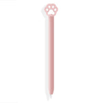 Étui de protection en silicone mignon de dessin animé pour Apple Pencil 2 (Patte de chat rose), Pour Apple Pencil 2