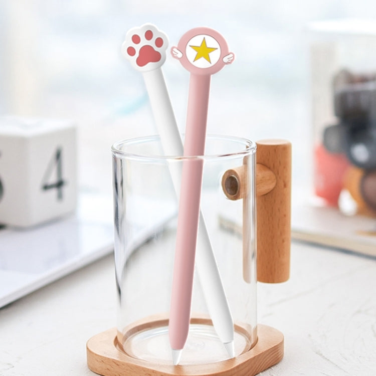 Étui de protection en silicone mignon de dessin animé pour Apple Pencil 2 (Patte de chat rose), Pour Apple Pencil 2