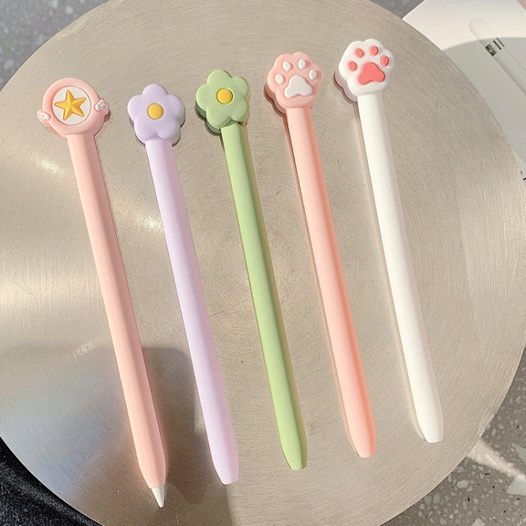 Étui de protection en silicone mignon de dessin animé pour Apple Pencil 2 (Patte de chat rose), Pour Apple Pencil 2