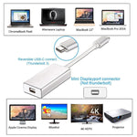 Convertisseur HD USB-C / Type-C 3.1 mâle vers Mini DP femelle, longueur : 12 cm, argent, or