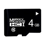Carte mémoire TF (Micro SD) noire haute vitesse classe 10 de 4 Go, 4 Go