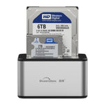 Blueendless station d'accueil pour disque dur SATA USB 3.0 2 baies 2,5 / 3,5 pouces copie hors ligne