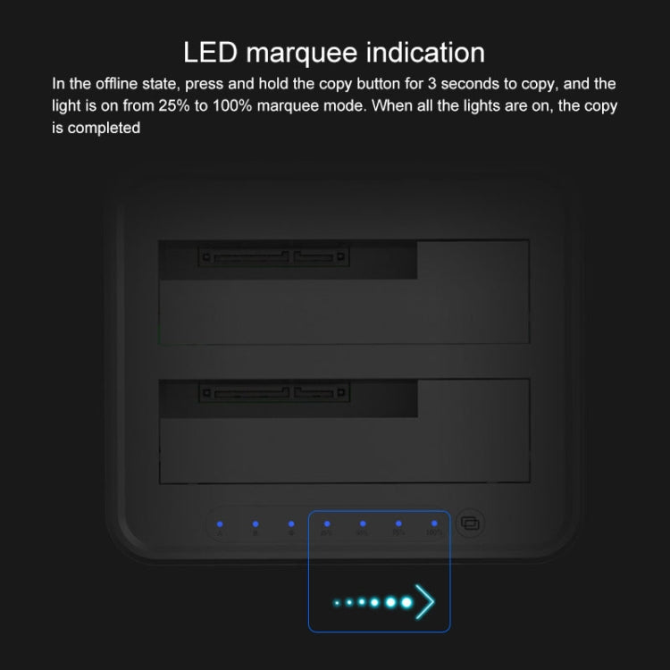 Blueendless station d'accueil pour disque dur SATA USB 3.0 2 baies 2,5 / 3,5 pouces copie hors ligne