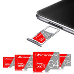 Carte mémoire MICRODATA 128 Go Classe 10 Rouge et Grise TF (Micro SD), 128 Go
