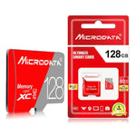 Carte mémoire MICRODATA 128 Go Classe 10 Rouge et Grise TF (Micro SD), 128 Go