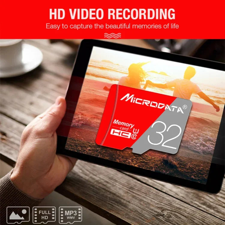 Carte mémoire MICRODATA 128 Go Classe 10 Rouge et Grise TF (Micro SD), 128 Go
