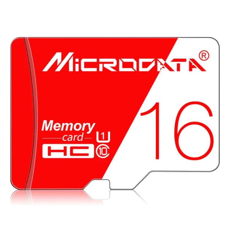 Carte mémoire MICRODATA 16 Go haute vitesse U1 rouge et blanche TF (micro SD), 16 Go