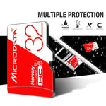 Carte mémoire MICRODATA 16 Go haute vitesse U1 rouge et blanche TF (micro SD), 16 Go