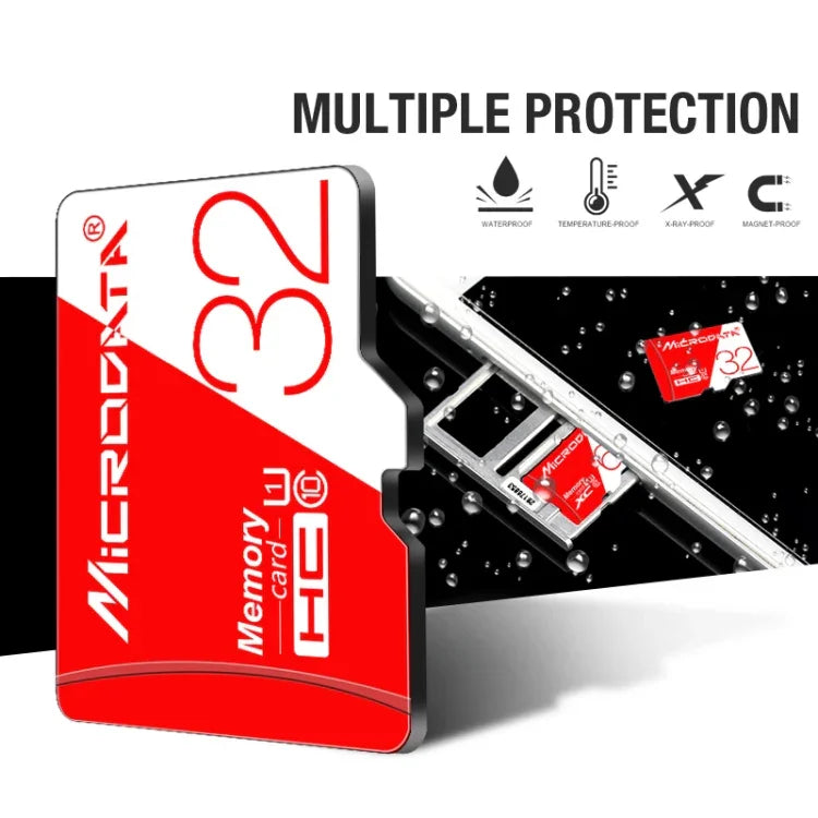 Carte mémoire MICRODATA 16 Go haute vitesse U1 rouge et blanche TF (micro SD), 16 Go