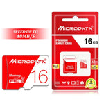 Carte mémoire MICRODATA 16 Go haute vitesse U1 rouge et blanche TF (micro SD), 16 Go