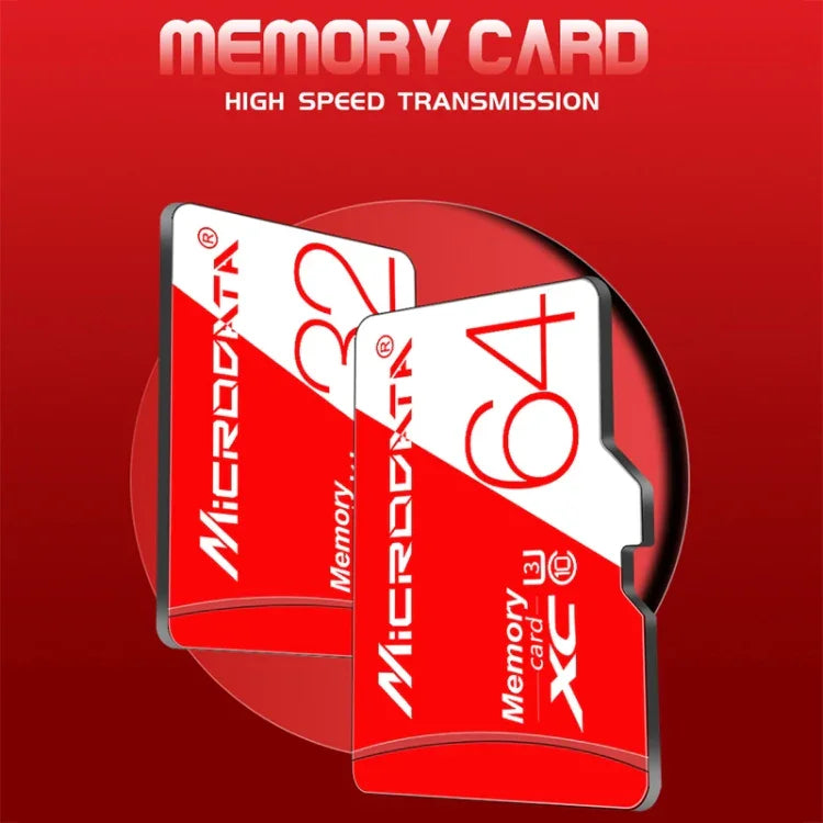 Carte mémoire MICRODATA 16 Go haute vitesse U1 rouge et blanche TF (micro SD), 16 Go